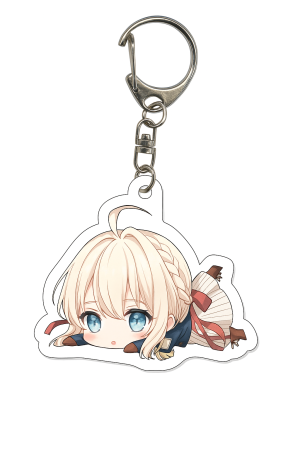 Gantungan Kunci Chibi Violet Evergarden (Pose Merenung)